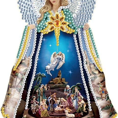 1 Diamond Art Kits Christmas Angel Nativity Scene – DIY Tabletop Diamond Painting Decoration with Holy Family, Desktop Ornament for Adults, Special Gem Mosaic Craft Kit, Religious Holiday Home Decor