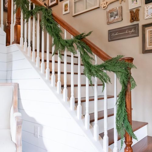 1 72" Faux Cedar Christmas Garland - Realistic, 6ft Cedar for Mantle & Stairs