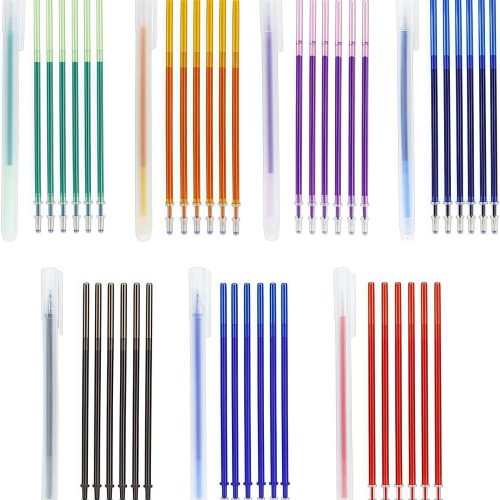 1 7-Color Heat Erasable Fabric Markers with 42 Refills, Extra-Fine 0.5mm Tip for Sewing, Quilting, Embroidery, Crafts & DIY Projects