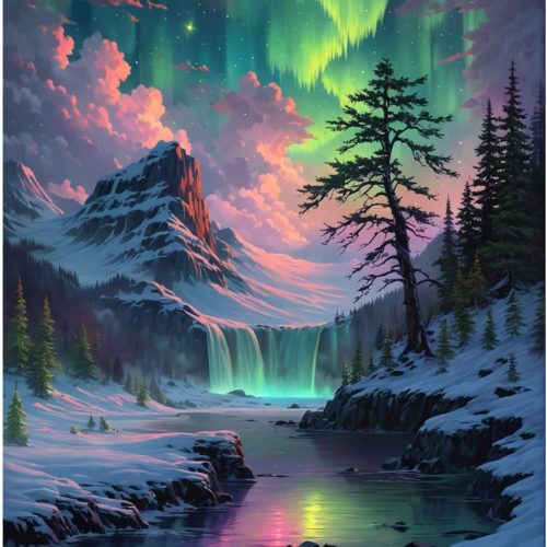 1 Lovepefe Snow Mountain Paint by Numbers Kit for Adults Beginner Waterfall Adult Paint by Number Kits On Canvas Mountain Oil Painting Kit for Adults Kits for Gift Home Wall Decor 16x20 Inch
