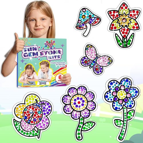 1 Yazhiji Diamond Window Craft Kits for Girls Kids Suncatcher Art for 6 7 8 9 10 11 12 Years Old DIY Gem Painting Supplier Set for Boys Ages 6+ Gemstone Stickers as Birthday Party