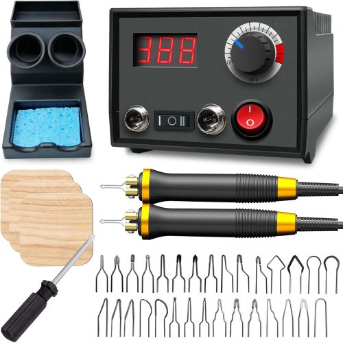 1 FIRElood LH30 Wood Burning Kit, Digitally Adjustable Temperature Wood Burner Pen Kit, Wood Burning Tool, Professional Wood Burner Tool Kit for Adults and Beginners Craft (LH30-2 New)