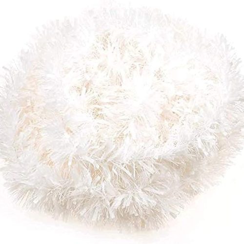 1 CCINEE 33FT Christmas Tinsel Garland,White Metallic Garland for Christmas Tree Party Indoor Outdoor Decoration