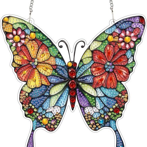Hanging Diamond Art Kits for Adults Pendant Tree, Special Shaped Crystal DIY Diamond Painting Kit, Acrylic Board Wreath Pendants Double Sided, Home Decor 7.29 x 7.29 Inch