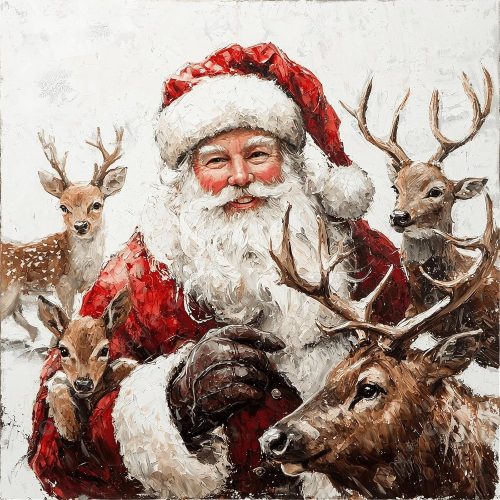 Claus Diamond Art Kits for Adults Beginners,Reindeer 5D Diamond Painting Kits for Adult Father Christmas,DIY Gem Art and Craft Paint by Diamonds Happy Christmas,Home Wall Decor11.8x11.8inch