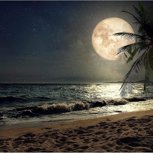 1 KTHOFCY 5D DIY Diamond Painting Kits for Adults Kids Beach Moon Full Drill Embroidery Cross Stitch Crystal Rhinestone Paintings Pictures Arts Wall Decor Painting Dots Kits 15.7X11.8 in
