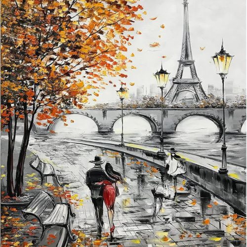 1 PRASIO Paint by Numbers Kit for Adults Beginner, Eiffel Tower Adult Paint by Number Kits on Canvas, DIY Acrylic Watercolor Oil Paint by Number for Adults for Home Decor Gift 16x20 Inch