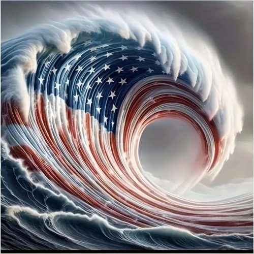 1 CXYQLC DIY 5D Diamond Painting Kits for Adults,Diamond Painting Full Drill Crystal Rhinestone Embroidery Craft Kits for Home Wall Decor Gifts 11.8x11.8inch(American Flag Waves)
