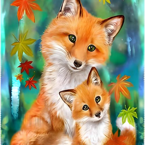 1 SENQAO Fox Diamond Painting Kits for Adults, Animal DIY Diamond Art Kits Full Round Drill Fox Diamond Art Kit for Kids Beginners, Crystal Picture Gem Art for Home Wall Decor 12x16In