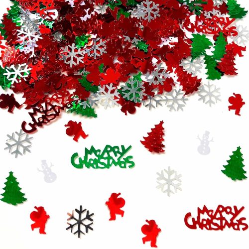 1 Christmas Confetti Snowflake Confetti Christmas Tree Snowman Santa Claus Shape Table Scatters Confetti for Christmas Decorations Merry Christmas Confetti Party Sets