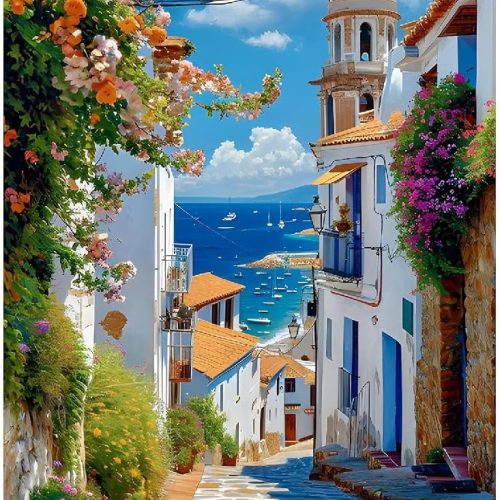 1 Paint by Numbers Kit for Adults, Scenery Paint by Numbers on Canvas for Beginners, Acrylic Easy Painting Number Kits, Gift Home Wall Decor 16x20 Inch