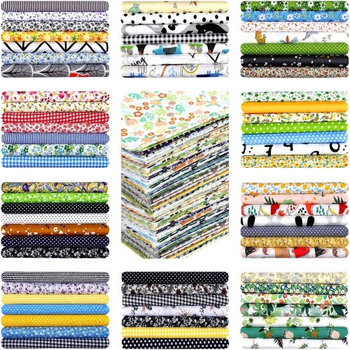 1 Tudomro 70 Pcs 10 x 10 Inch Cotton Fabric Squares Multicolor Quilting Fabric Bundles Precut Printed Patchwork Materials for Holiday DIY Crafts Cloths Handmade(Fresh Style)