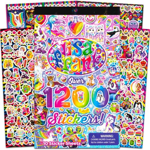 1 Lisa Frank 1200 Stickers Tablet Book 10 Pages of Collectible Stickers Crafts Scrapbooking
