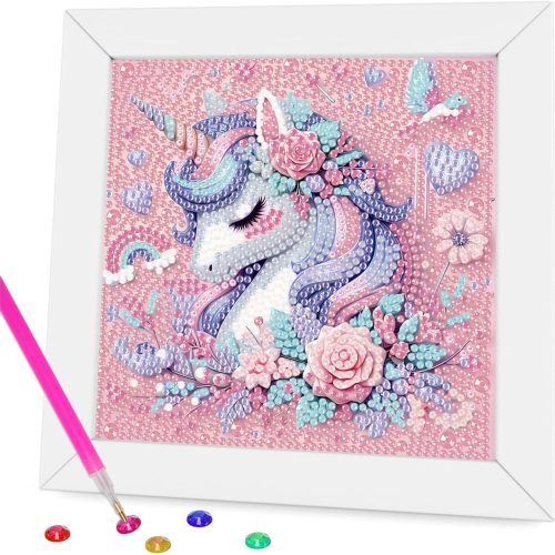 Aestalrcus Diamond Art Kits for Kids Cartoon, Crafts for Girls 8-12, Diamond Painting for Kids with Frame, Gem Art Kits Supplies Beginners Gift Home Wall Decor(6x6)