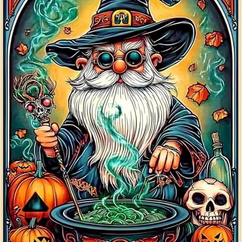 1 Halloween Diamond Art Kits for Adults,The Wizard Gnomes Diamond Painting for Beginners,Horror 5D DIY Full Round Drill Paint by Diamonds Dots, Home Wall Decor 12 x 16 Inch