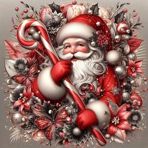 1 mrpwnle Diamond Art Kits for Adults, Christmas Diamond Painting Kits for Beginners, Christmas Santa Diamonds Art Painting Kits, 5D Round Full Drill Crafts Kits Home Decor Gifts 12x12inch