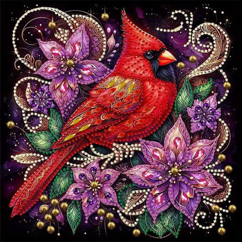 1 Diamond Painting Kits for Adults Cardinal, 5D Special Shape Diamond Art Kits for Beginners, Crystal Rhinestones Diamond Painting for Home Wall Decoration, 12×12 Inch