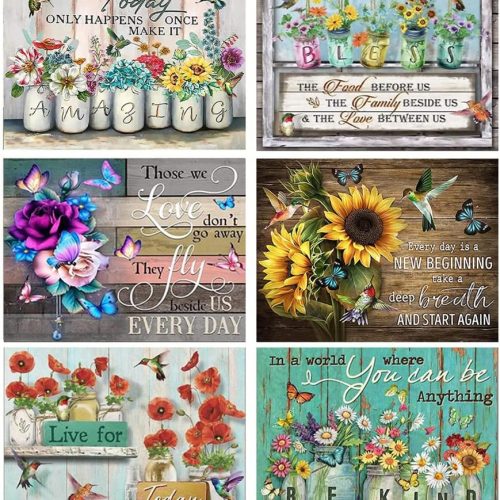 1 6 Pack Diamond Painting Kits - Adult Beginner DIY Diamond Art with Diamonds, Drill Paintings - Gem Crafts for Wall Decor 11.8x15.7in
