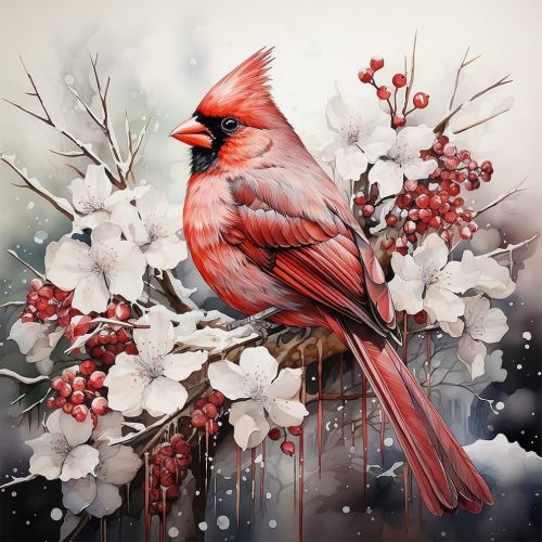 1 Stalente Diamond Painting Kits for Adults, Cardinal 5D DIY Diamond Art Kits for Beginners Round Full Drill Diamond Painting for Home Wall Decoration Gift 12×12inch, Birds