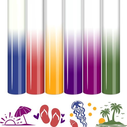1 Color Changing HTV Heat Transfer Vinyl - 6Pcs 12'' x 10''UV HTV Color Changing Vinyl Sunlight Sensitive Iron on Vinyl for T-Shirts