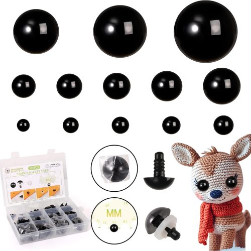 1 Vanblue 160pcs 6-40mm Upgraded Safety Eyes for Crocheting Amigurumi Eyes for Crochet Animals with Washers Craft Eyes Doll Eyes Stuffed Animal Eyes Gift for Crochet Lovers Decorations