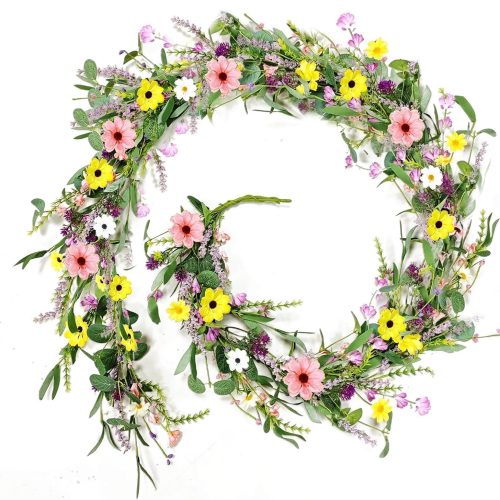 6 Ft Christmas Artificial Pine Vine Garland Green Norfolk Swags Garland Snowy Red Berries Pinecones Pine Needles Garlands for Christmas Holiday Xmas Winter Mantle Party Table Centerpiece Decorations