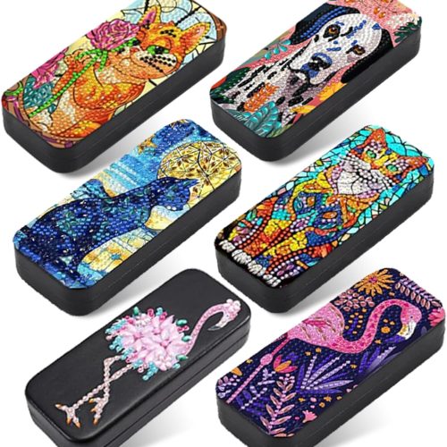 1 Leatrice 5d Diamond Art Kits for Adults Small Diamond Painting Kit Gem Art Paint by Diamonds Dots Eyeglasses Case DIY for Beginner Women