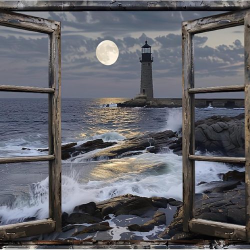 1 Paint by Numbers Kit for Adults- Lighthouse Adult Paint by Number Kits on Canvas for Beginners, DIY Beach Scene Acrylic Oil Number Painting Kits for Home Wall Decor 16"x 20" (Without Frame)