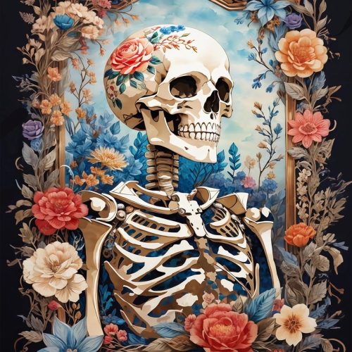 Paint by Numbers Kits for Adults Beginners- Easy Canvas Skull Paint by Number for Home Decor and Gifts 16X20 inch (Skeleton)