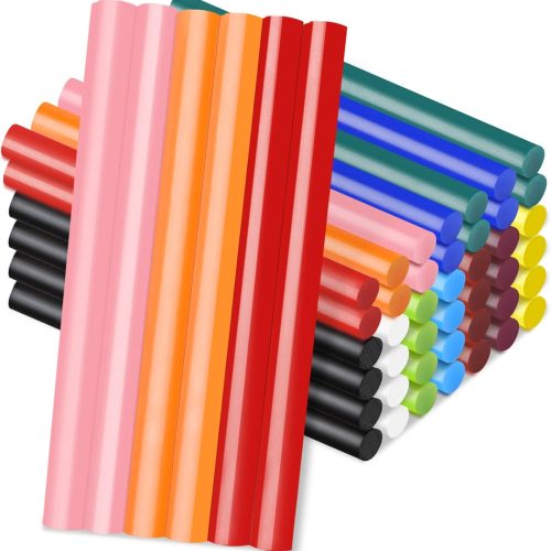Manarty Colored Hot Glue Stick, 48 PCS 0.27" Dia x 4" Long Mini Hot Melt Glue Sticks Colored, Adhesive EVA Glue Sticks for Sealing Repairing Stamp DIY Art Handmade Car Craft Decoration Office Project