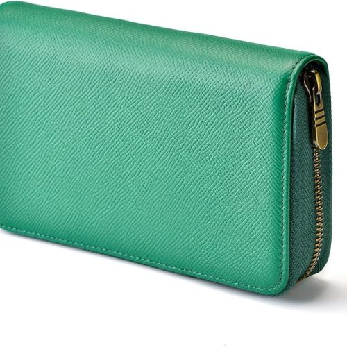 Fountain Pen Leather Pen Case 10 Divided Slots, Rollerball Pen Holder Handmade Display Organizer Zippered Pouch
