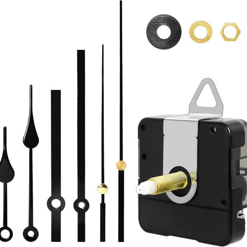 28mm Quartz Long Shaft Clock Movement Kit - DIY Wall Clock Mechanism with 1-1/10 Inch Shaft, 2 Pairs of Hands, Replacement Clock Repair Kit