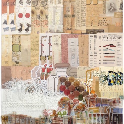 1 260 PCS Vintage Scrapbooking Supplies Aesthetic Journaling Kit,Large Collection for Bullet Junk Journals,Arts Craft Collage,Ephemera Adults,Beginners,Girls Teenage School Style(Academy)