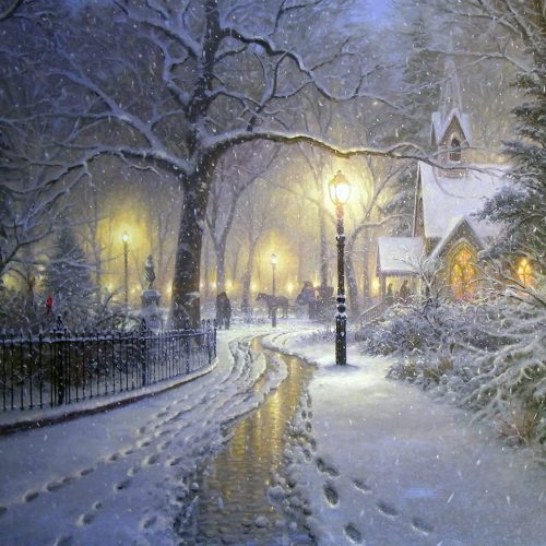 1 5D DIY Diamond Painting by Number Kit, Tree Winter Snow Scene, Large Size Cross Stitch Kits for Adults Round Crystal Rhinestone Arts Craft, Canvas Supply for Home Wall Decor Gift 40x50cm (16x20in)