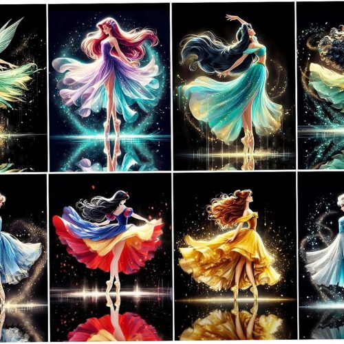 1 RYMILIE 8 Pack Diamond Painting Kits for Adults,Diamond Painting Kits,5D Princess Diamond Art Kits for Adults Beginner Gem Art Full Drill Diamond Dots Art Home Wall Decor 12x16inch