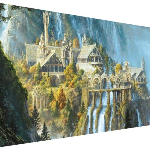 5D Diamond Painting Kits for Adults DIY Large Castle Full Round Drill (35.5x15.7in) Embroidery Pictures Arts Paint by Number Kits Diamond Painting Kits for Home Wall Decor