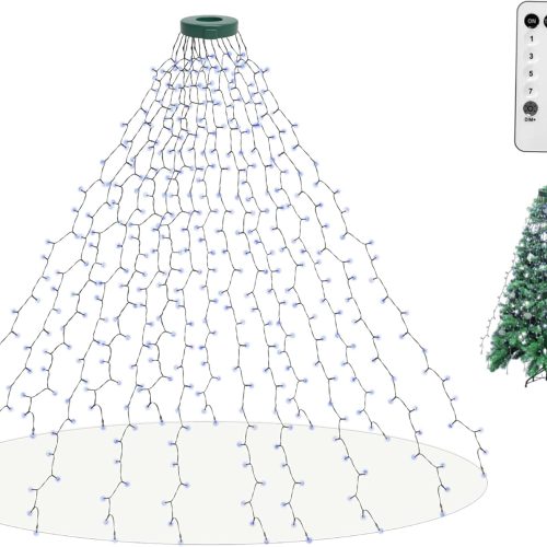 Christmas String Lights for Tree, 400 LEDs Christmas Tree Lights with Memory Function & 8 Modes, 6.6FT x 16 Lines Fairy Lights with Remote Control & Timer for Christmas Tree Decorations - Cold White