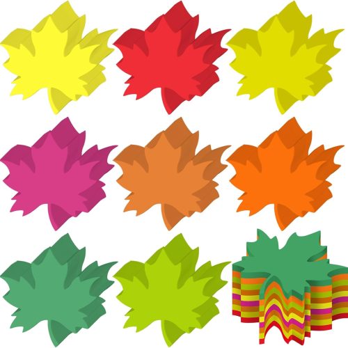 1 720 Pcs Maple Leaf Cutouts Paper 3.9 Inch Autumn Color Fall Cutouts for Bulletin Board Leaves Die Cuts Paper for Thanksgiving DIY Craft Projects Class Decor Classroom
