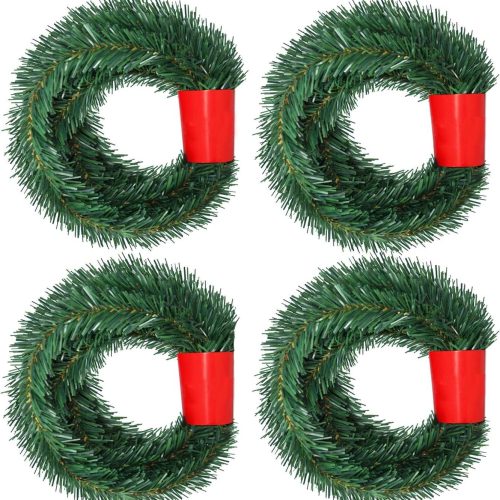 1 4 Strands Christmas Garland, Total 80 Feet Artificial Pine Garland Soft Greenery Garland for Holiday Wedding Party,Stairs,Fireplaces Decoration, Outdoor/Indoor Use
