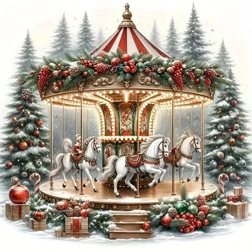 1 Christmas Diamond Art Kits for Adults Beginner, 5D Diamond Painting Kits for Adults, DIY Full Drill Diamond Dot Gem Painting for Home Wall Decor 13.78x13.78inch