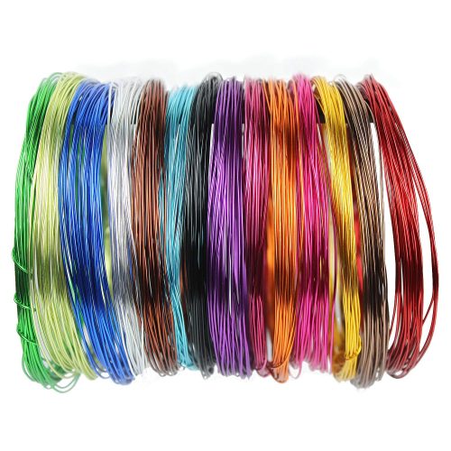 1 14 Rolls Colored Aluminum Craft Wire, 459 Feet 1mm Flexible Metal Artistic Floral Jewelry Beading Wire for DIY Jewelry Craft Making, Each Roll 32.8 Feet, 14 Colors
