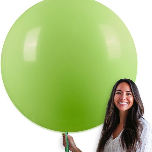 PartyWoo Lime Green Balloons 4 pcs 36 Inch Extra Large Big Jumbo Giant Neon Yellowish Light Green Latex Balloons for Graduation Halloween Summer Baby Showers Birthday Party Decorations Green-Y6