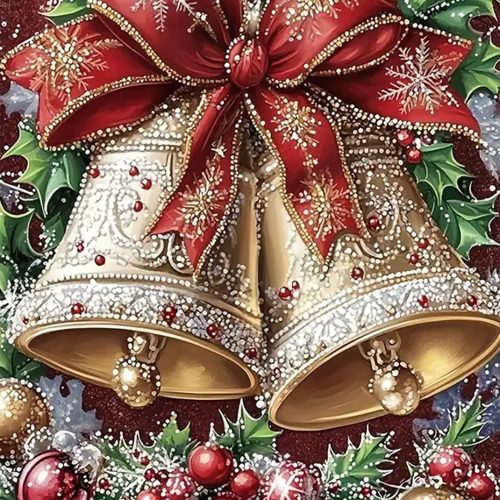 Christmas Bell Ball Diamond Art Painting Kits for Adults, Diamond Painting Kits for Adults Beginners, 5D DIY Full Drill Diamond Dot Gem Art Kits for Adult, Home Wall Decor 11.8x15.7 Inch