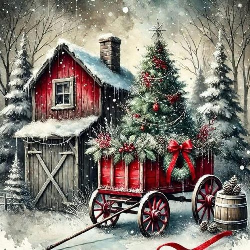 JYXSJYYD 5D DIY Christmas Diamond Art Kits for Adults,Winter House The Diamond Paintings Kits for Beginners,Paint by Diamonds Dot Full Drill Gem Art Crafts,Home Wall Decoration 13.8x13.8 inches.