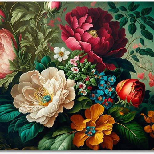 TUMOVO DIY Paint by Numbers Kit for Adults - Beautiful Flower Bunch Paint by Number Kit on Canvas for Beginners Home Wall Decor Pre-Printed Art-Quality Canvas Acrylic Paints Girls' Crafts 16x20 Inch