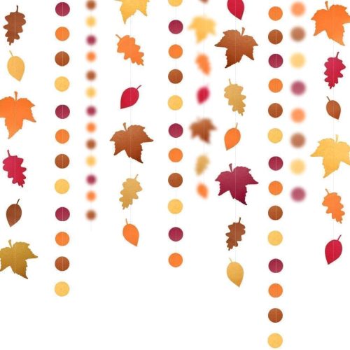 Cheerland Fall Leaf Garlands Thanksgiving Party Decorations Maple Banner Backdrop Hanging Decor Streamer for Birthday Classroom Picnic Wedding Baby Shower Autumn Thanksgiving Harvest Party Supplies