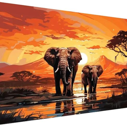 BOHADIY Elephant Diamond Painting Kits for Adults - Art Beginner, Large Size 5D DIY Full Drill Dots Animal Paintings with Diamonds Gem and Crafts Gem Art Painting Kits Home Wall Decor 27.5 x15.7inch