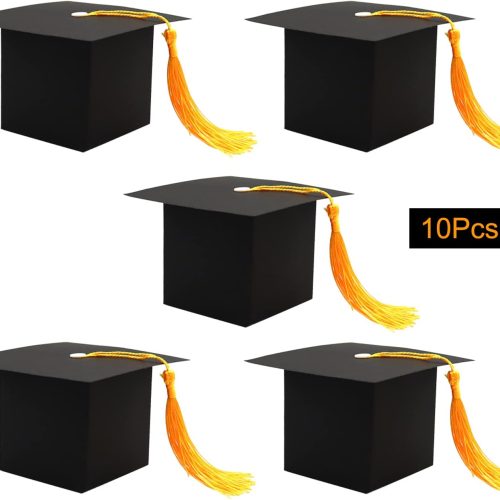 10Pcs Graduation Gift Box for Party - Grad Cap Candy Boxes for Chocolate - Party Favor Decorations