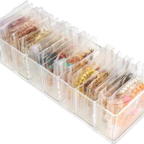 Acrylic Jewelry Box with Jewelry organizer Bag Anti-Oxidation for Rings, Necklace, Bracelets, Stud, and Earrings Storage