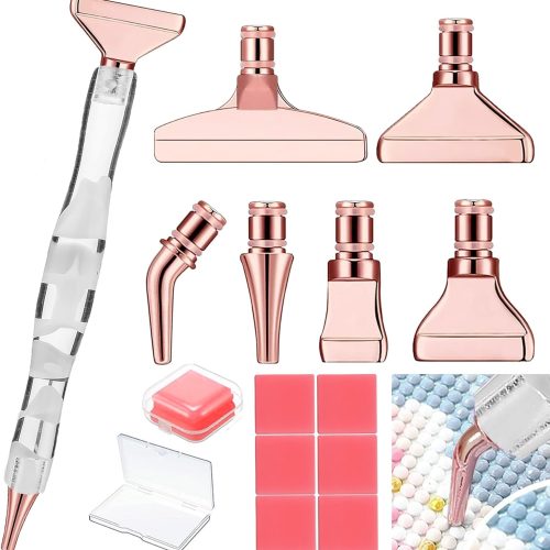Ergonomic Diamond Painting Art Pens, Diamond Painting Accessories Kits with Steel Metal Tip, 5D Art Tools Accessories Pen for Craft Nail(White Gold)